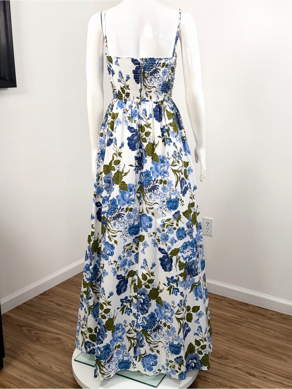 NWT Reformation Kastoria Strapless Floral Maxi Dress in White & Blue Size 2 - Picture 12 of 16